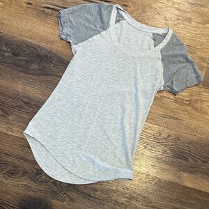 lululemon athletica Heathered Gray Short Sleeve Tee
